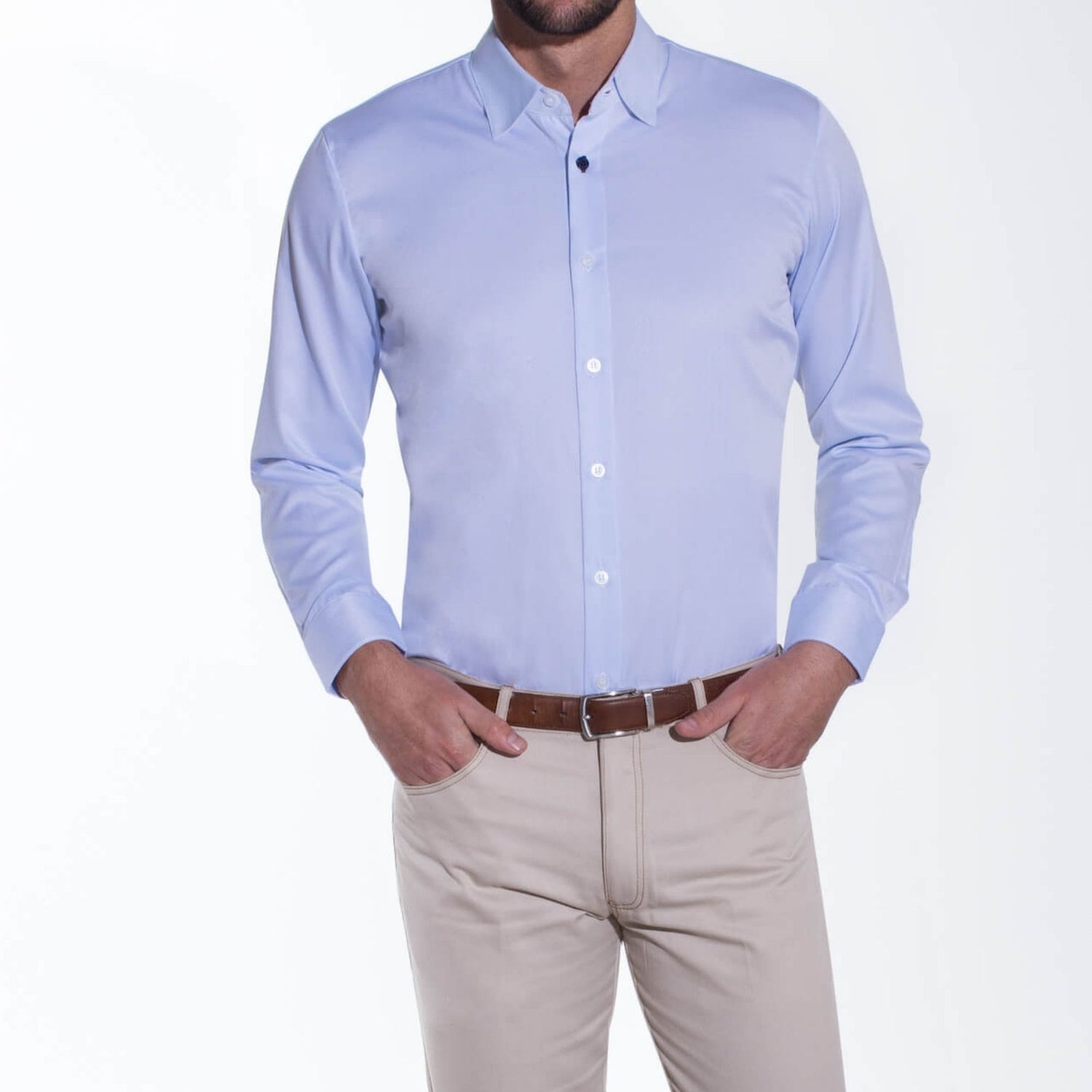 CAMISA AZUL PASTEL – OUTLET GB