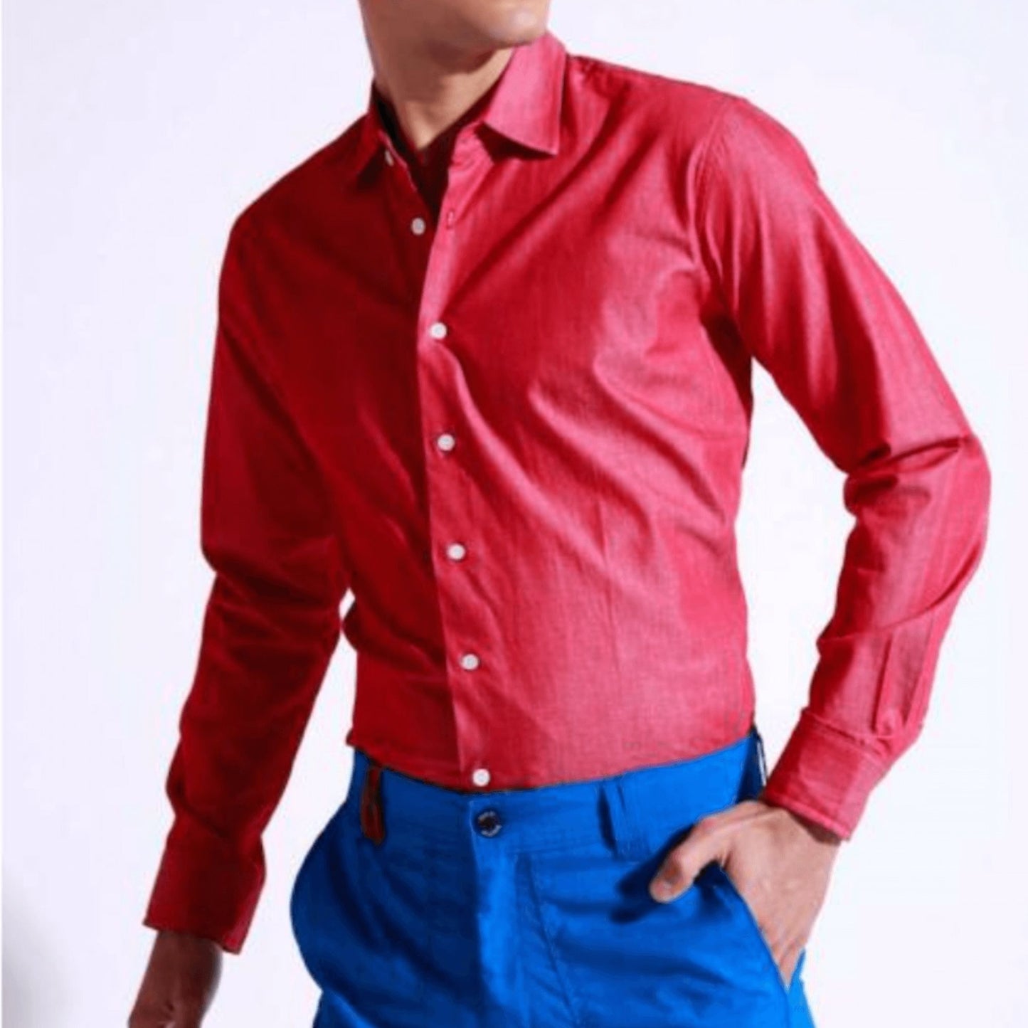 CAMISA CAMBRAY ROJA GALO BERTIN