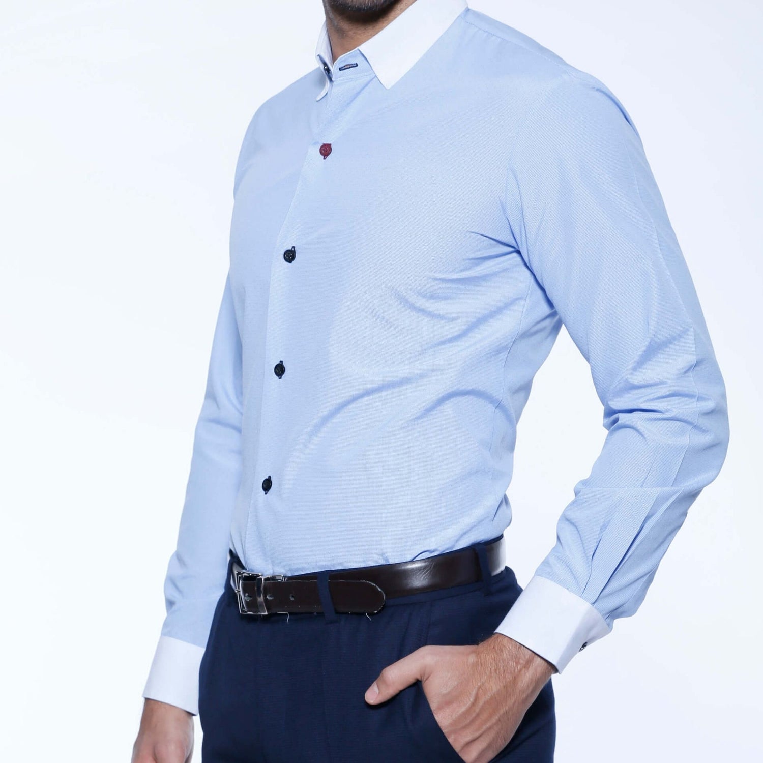 CAMISA WHITE MOZZART LIGHT BLUE GALO BERTIN