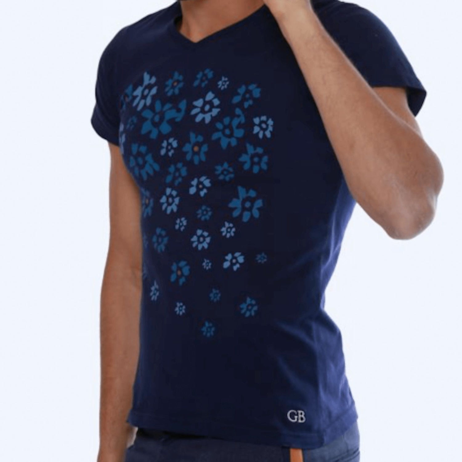 PLAYERA AZUL FLORES GALO BERTIN