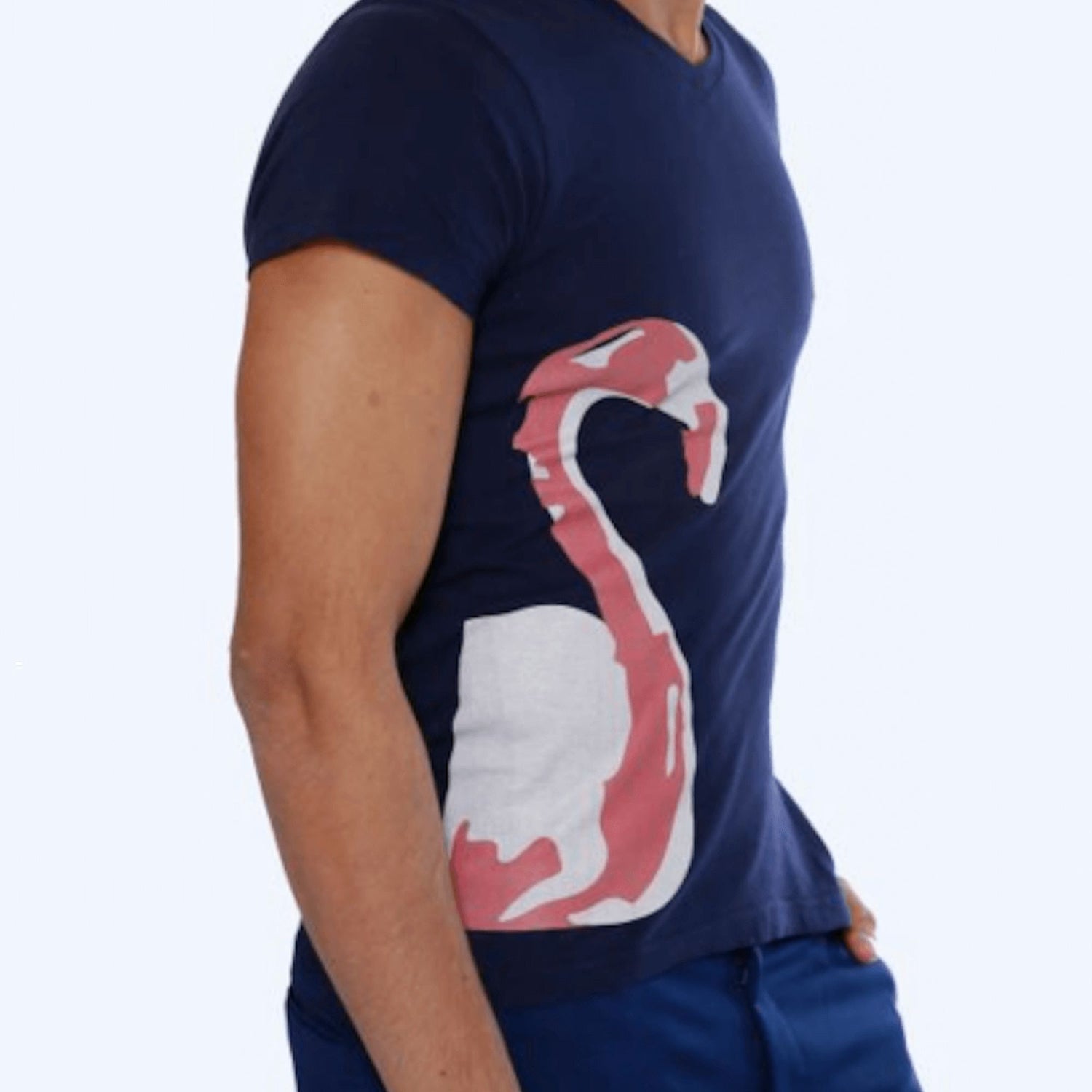 PLAYERA FLAMINGO AZUL GALO BERTIN